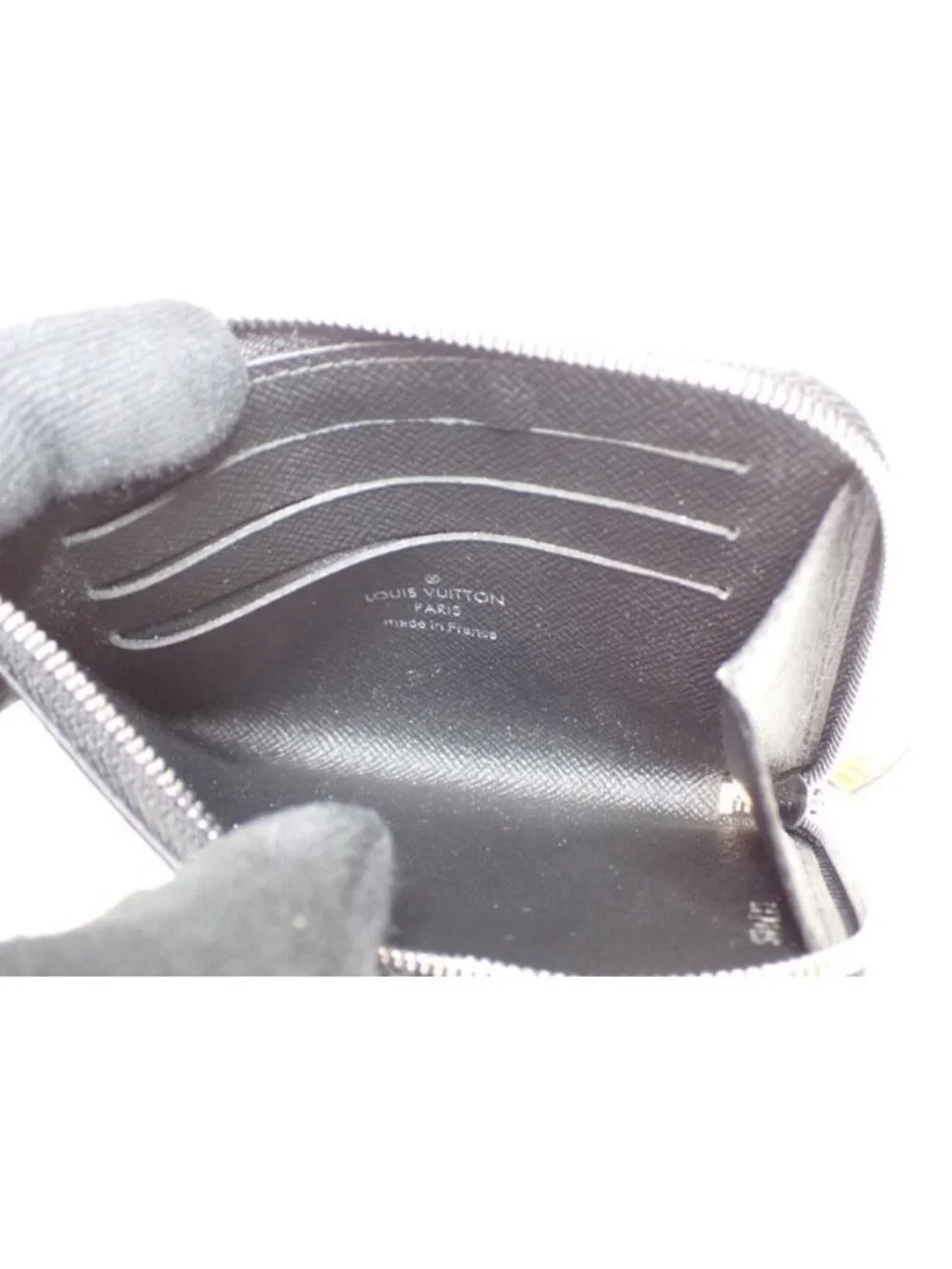 Louis Vuitton Coin Case Porte-Monnaie NM Black Damier Graphite Purse Silver